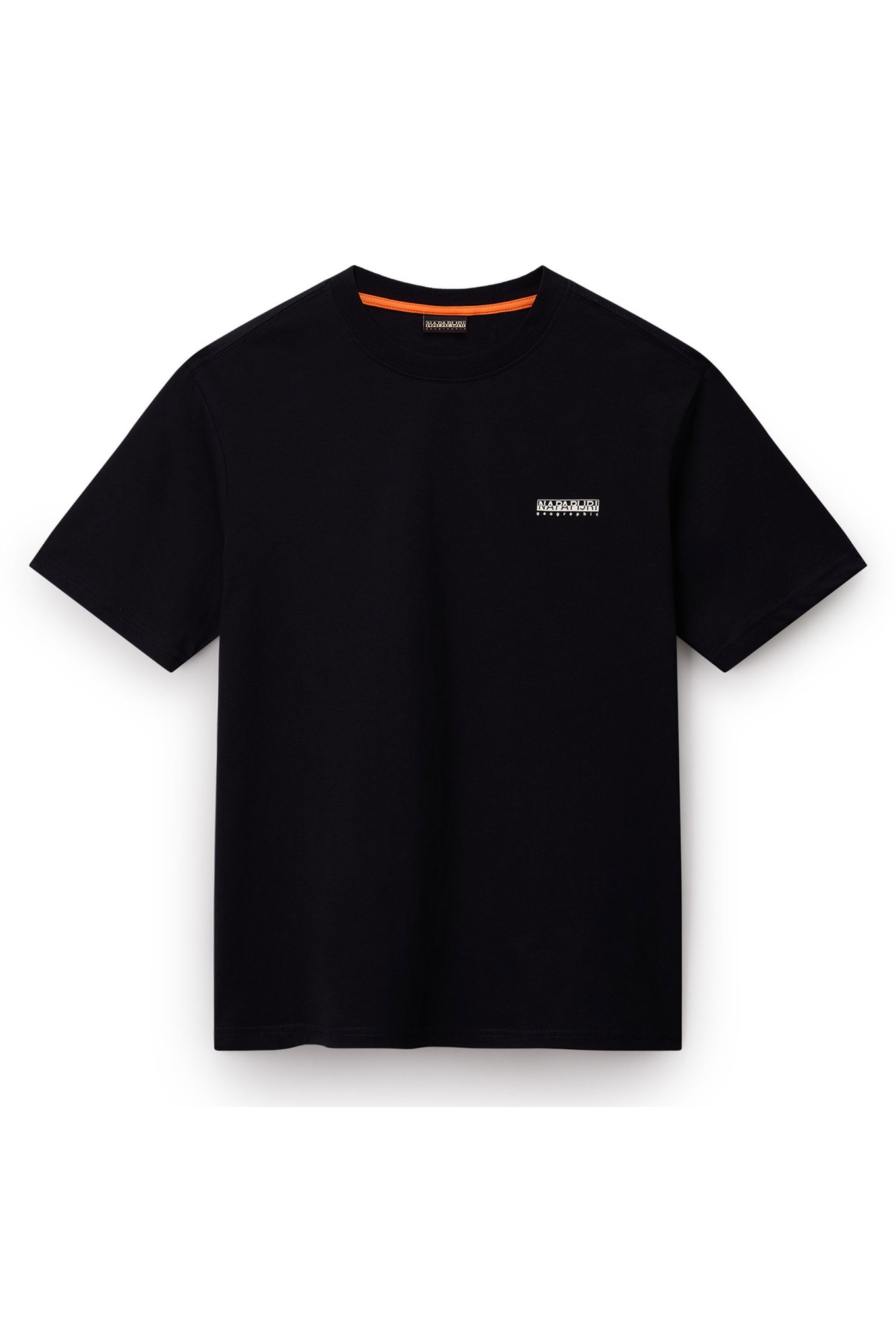 Napapijri, Tricou cu decolteu la baza gatului si model uni, Negru, 3XL