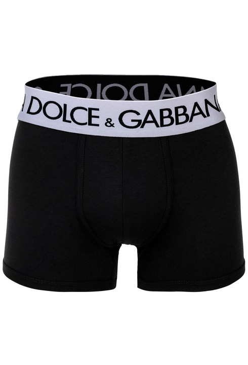 Dolce & Gabbana, Boxeri din amestec de bumbac cu banda logo, Negru