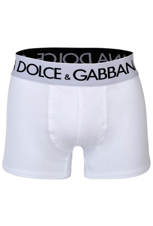Dolce & Gabbana, Boxeri din amestec de bumbac cu banda logo, Alb