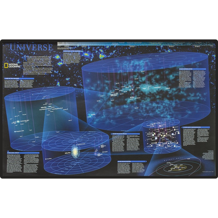 Harta de perete, National Geographic, Univers, rama aluminiu, 90x120cm