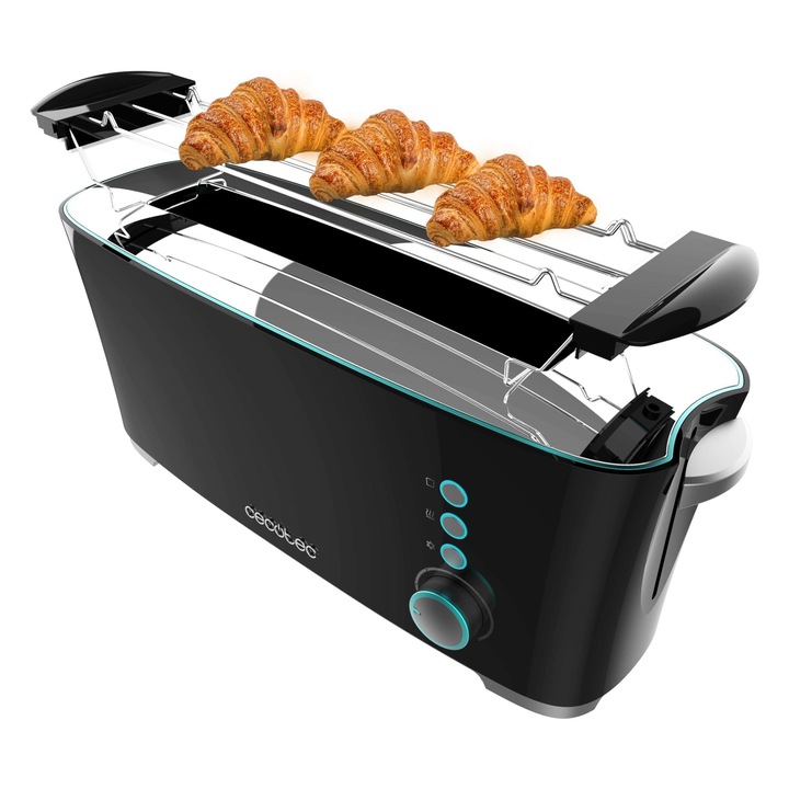 Prajitor de paine CECOTEC Toast&Taste Extra B, 1000W, fanta dubla lunga, functione de ridicare