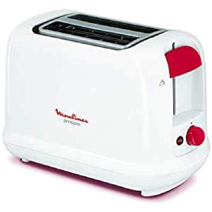 Prajitor de paine Moulinex Principio, 2 fante, 850 W, control temperatura, alb