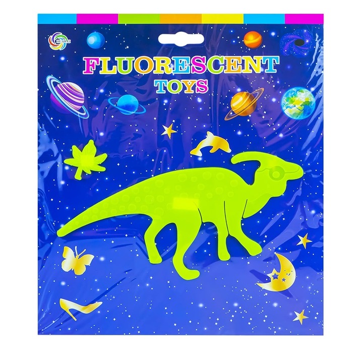 Set figurine fosforescente dinozauri, culori mixte, 20.3x11x0.4cm