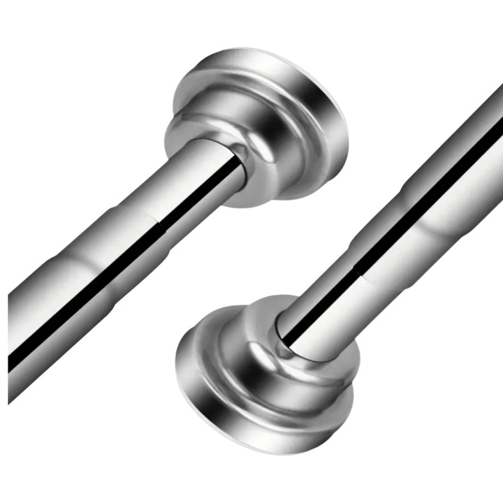 Bara perdea telescopica, reglabila, argintie, 45-215 cm