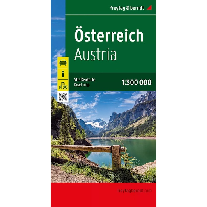Harta rutiera Austria, Freytag&Berndt, 1:300 000, informatii utile, multilingva