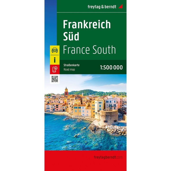 Harta rutiera Franta Sud, Freytag & Berndt, 1:500 000, 124x94cm, informatii turistice