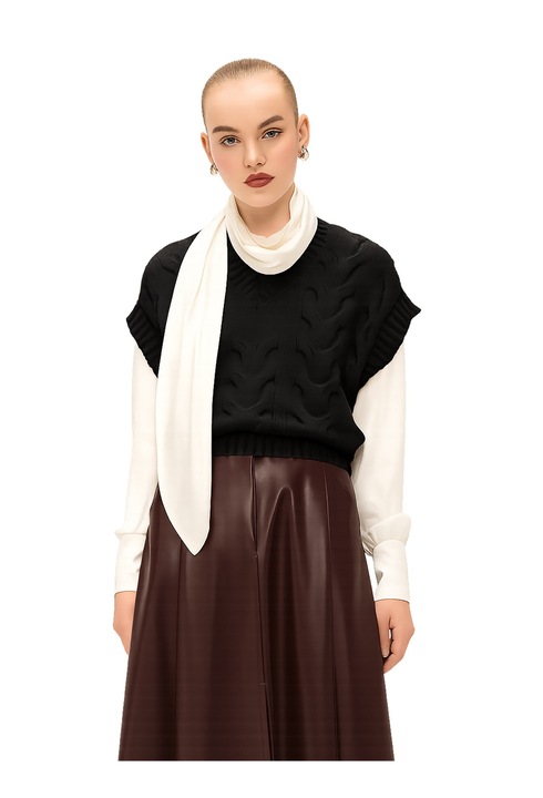 Marc ellis, Pulover cu maneci scurte si decolteu in V, Negru