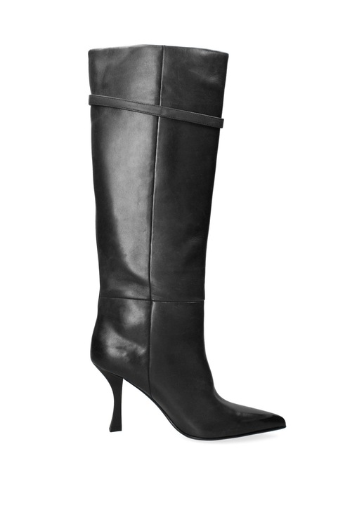 Marc ellis, Cizme inalte pana la genunchi din piele Lyra Elite, Negru stins