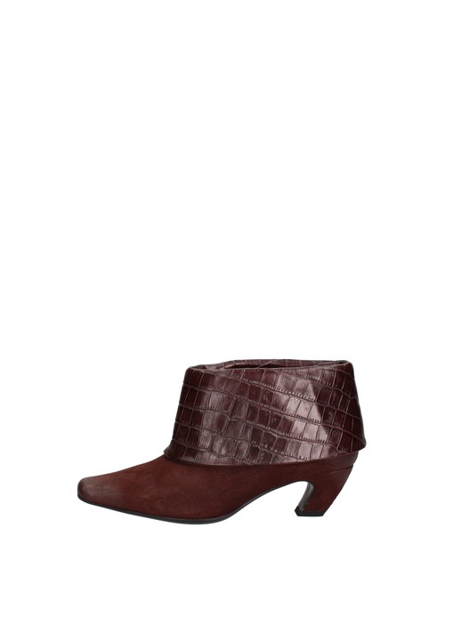 Marc ellis, Botine de piele cu varf patrat Evanthe Ultra, Maro inchis