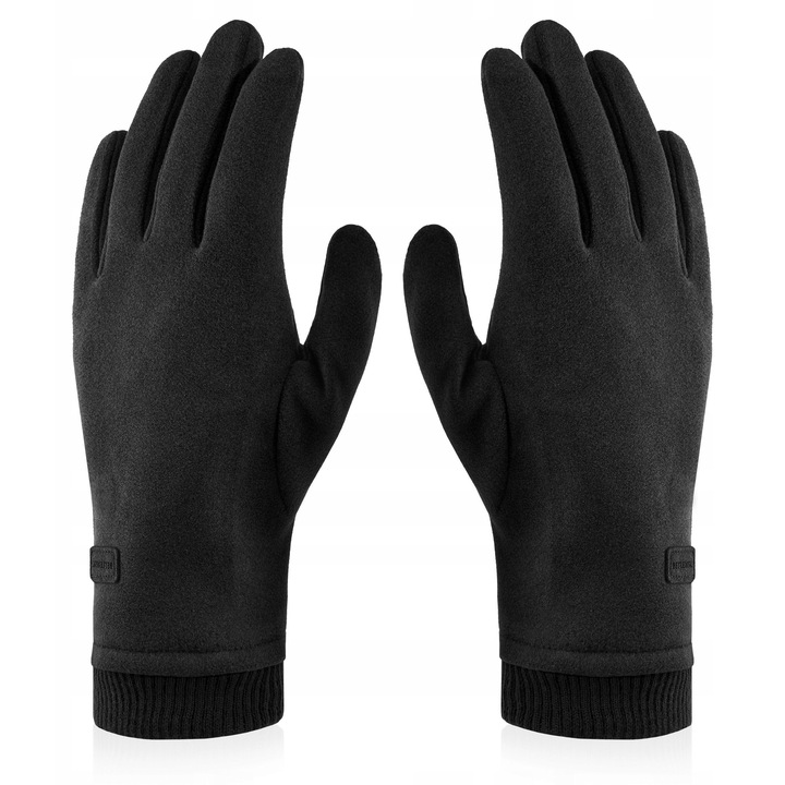 Manusi barbatesti Betlewski, colectia VELVET, catifea, iTouch, negru, elegante, One-Size