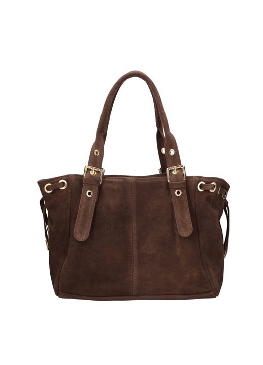 Gave Lux, Geanta de piele intoarsa Lumena Lux, Maro inchis