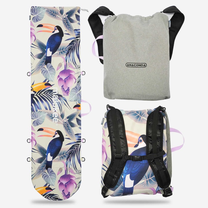 Husa snowboard Malokee, design functional, material softshell, 10k/m2, 2 in 1, multicolor