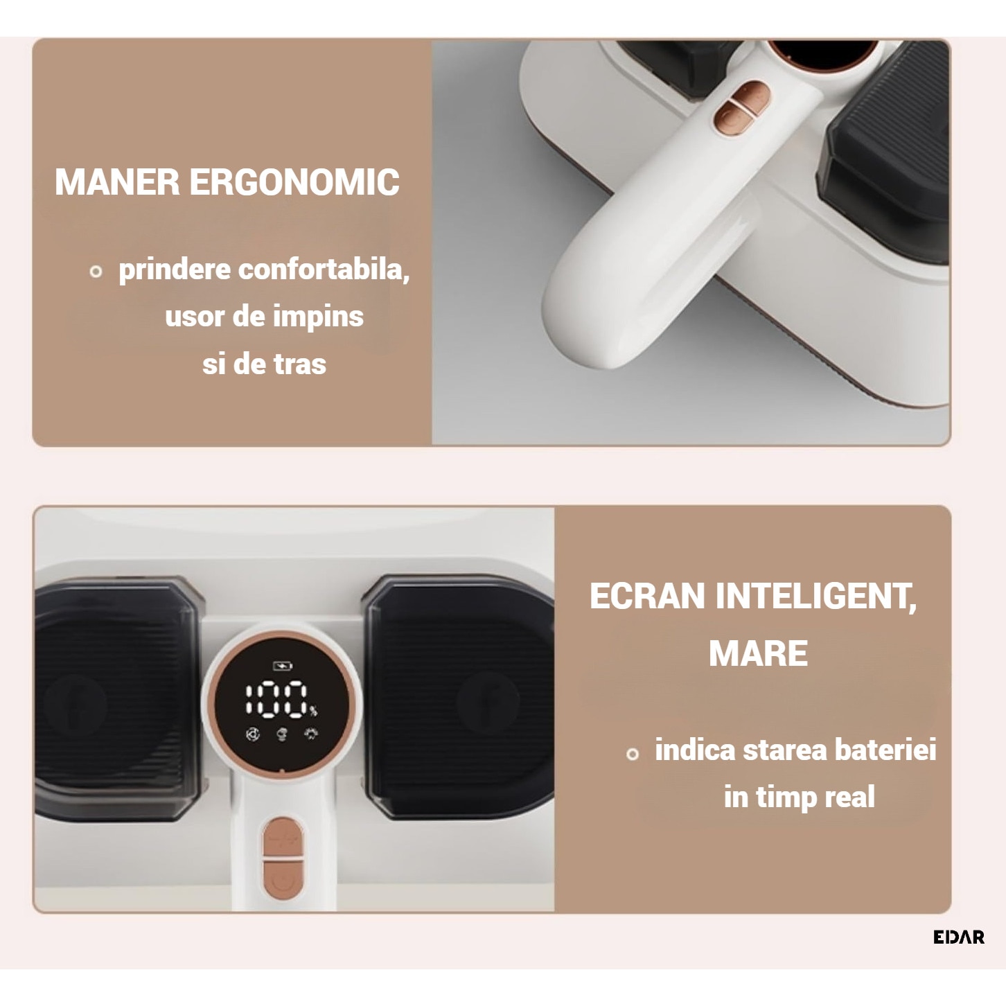 Aspirator Antiacarieni EDAR UV-C, HEPA, Ultrasunete, Fara Fir, Curatare Profunda, Design Ergonomic