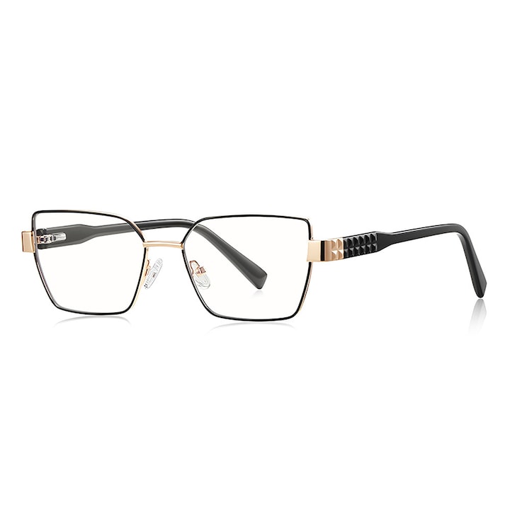 Ochelari protectie calculator Anti Blue Light Glasses Reflex PC (3169) for Women, Hexagonal, Metal Frame, AC Lens Negru