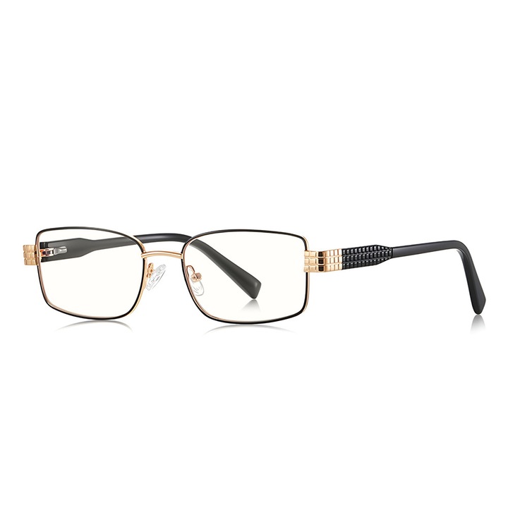 Ochelari protectie calculator Anti Blue Light Glasses Reflex PC (3163) for Women, Rectangle, Metal Frame, AC Lens Black Negru, Auriu