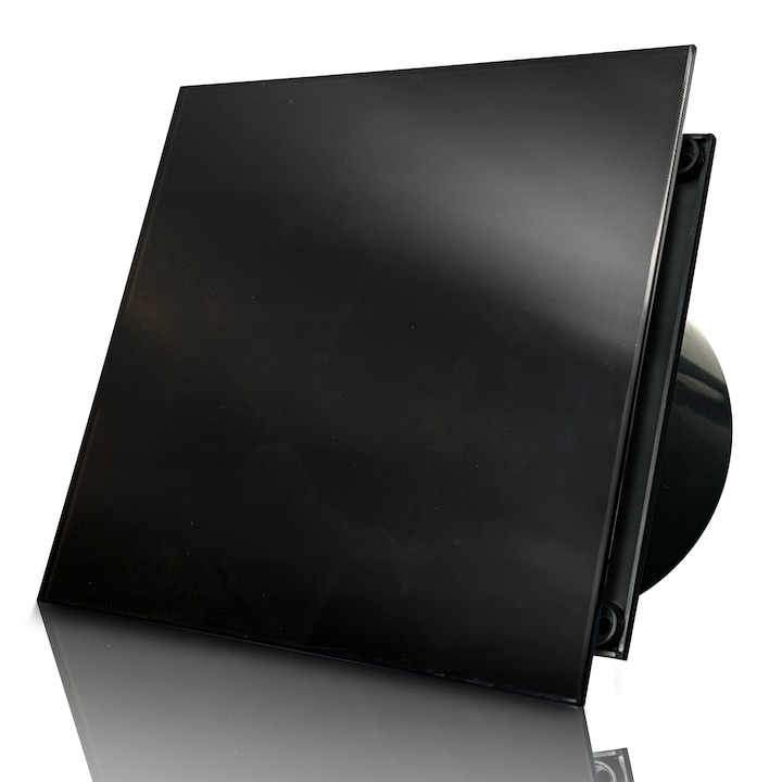 Ventilator De Baie, Dospel, 100 mm, Silentios, Sticla Temperata, Eficient 100M3/H Si Timer, Economic, Usor De Montat, Executie Solida, Materiale De Inalta Calitate, Negru