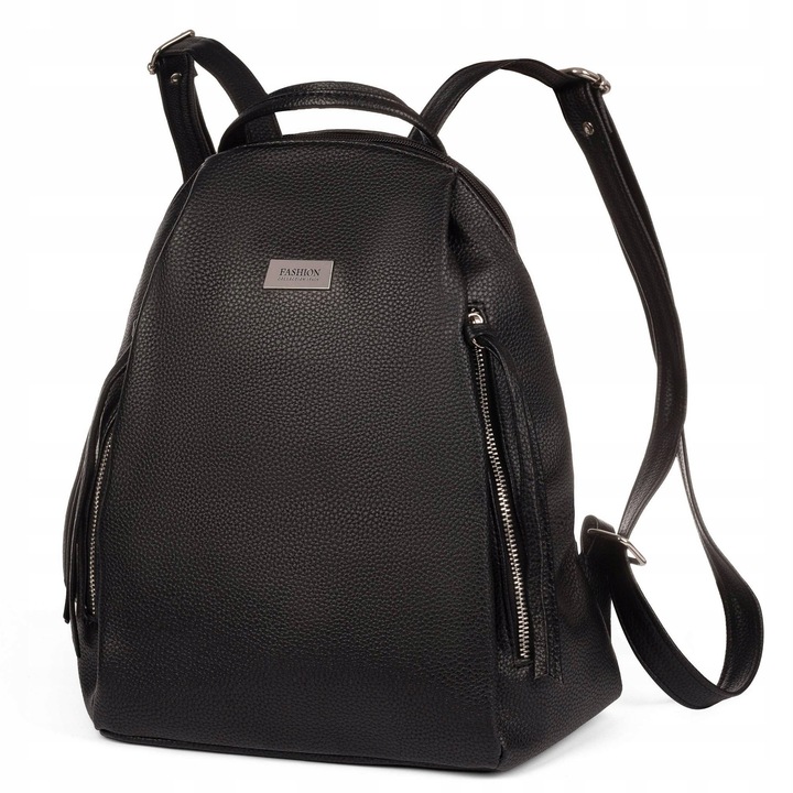 Дамска раница MB Classic Bag, Естествена кожа, 34x26x12 см, Черна