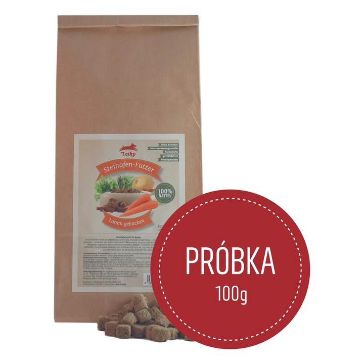 Hrana pentru caini, Leiky, Miel si legume, 100g