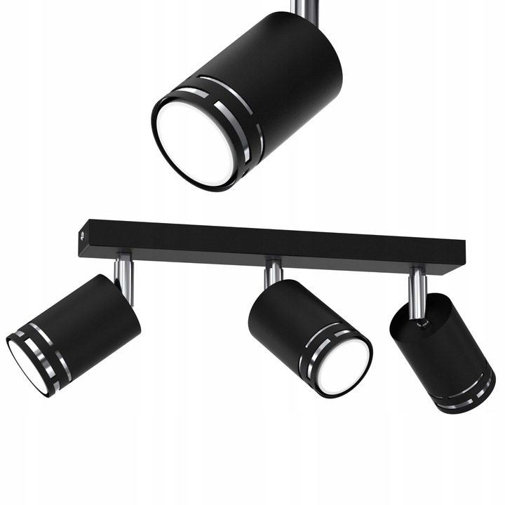 Плафониера Moonlight, 5,5x30 см, GU10, Черна