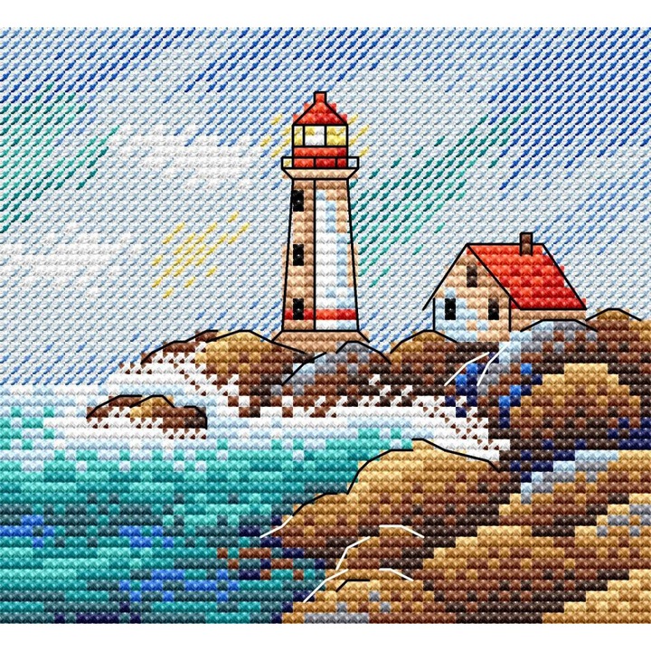 Комплект за бродиране с кръстат бод MP Studia "Морски пейзаж" 10x11 см