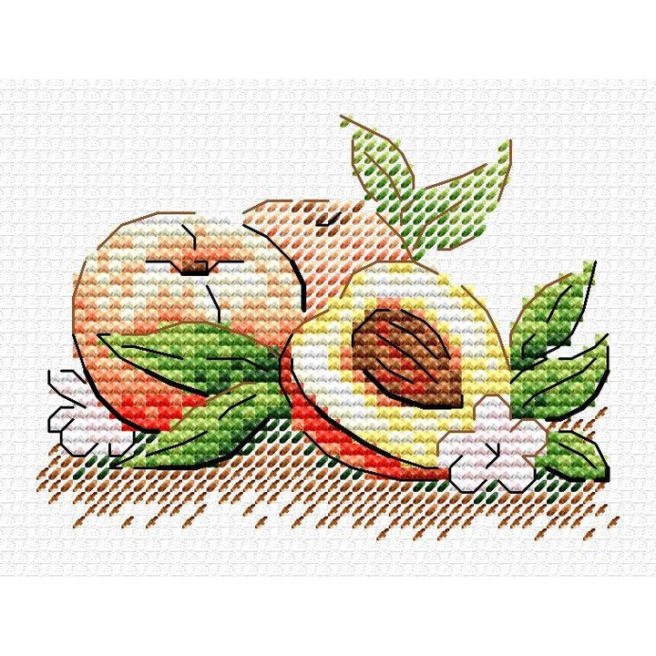 Комплект за бродиране на кръстат бод MP Studia "Южна праскова" 9x6 см