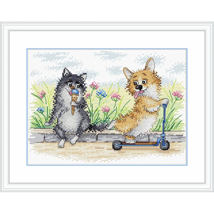 Комплект за бродиране с кръстат бод MP Studia "Лакомник за сладкиши" 22x16 см