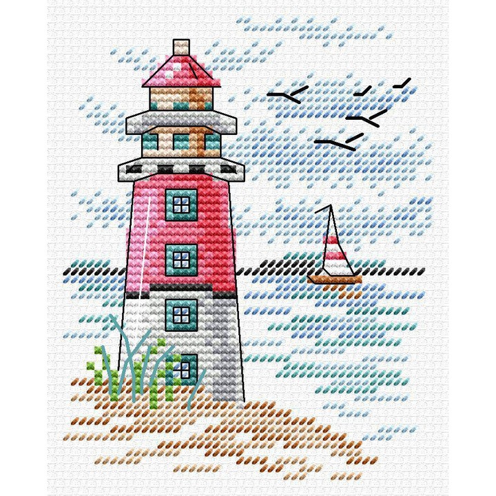 Set de brodat in cruciulita MP Studia "Far" 9x11 cm
