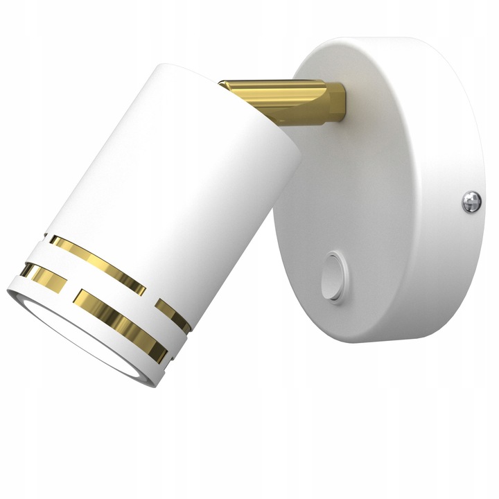 Плафониера Moonlight FOKUS, бяло златисто, 5,5х10см, с превключвател, без крушки