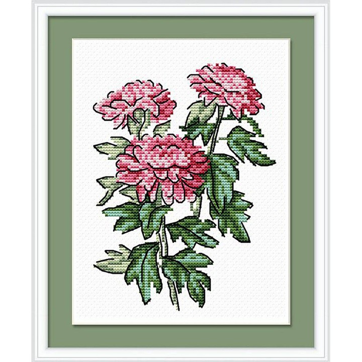 Комплект за бродерия с кръстат бод MP Studia "Лятно трио" 15x18 см