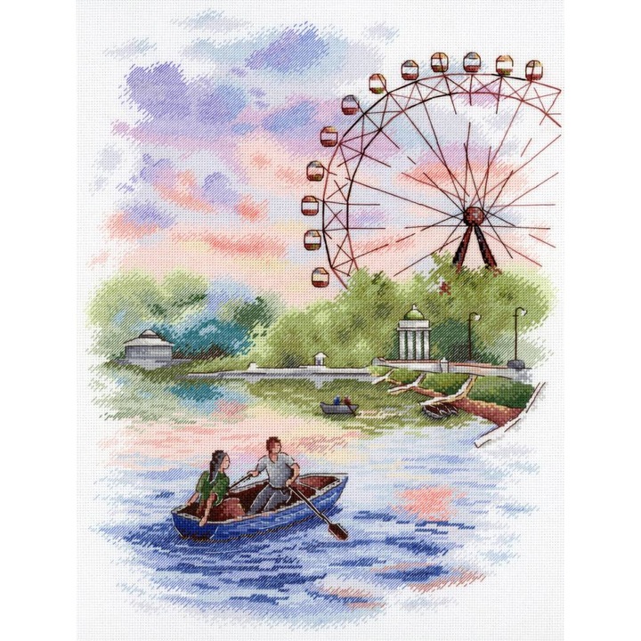 Комплект за бродерия с кръстат бод MP Studia "В парка" 25x34 см