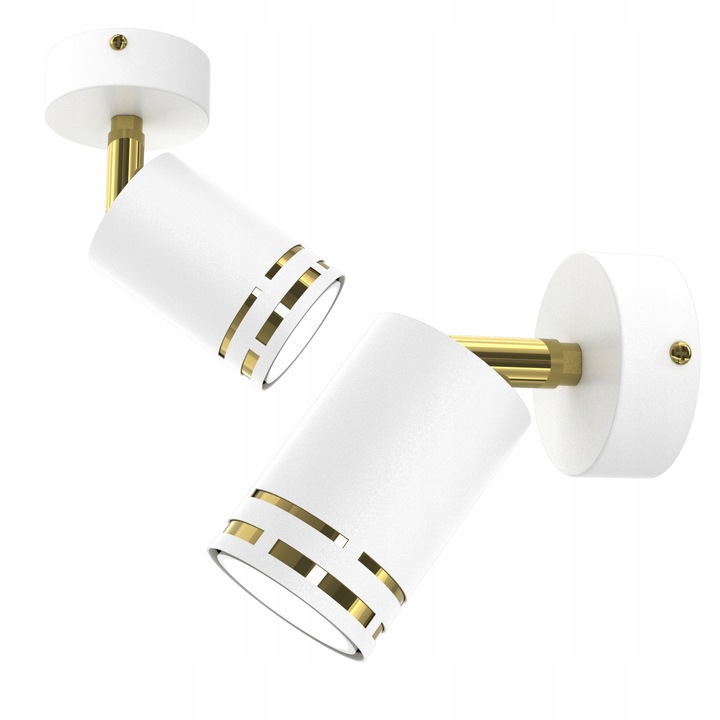 Плафониера Moonlight FOKUS, бяло-златисто, 5,5x8см, без крушки, наличен комплект