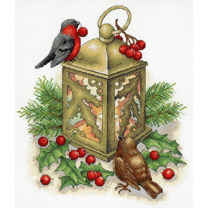 Комплект за бродиране с кръстат бод MP Studia "Зимна топлина" 27x31 см