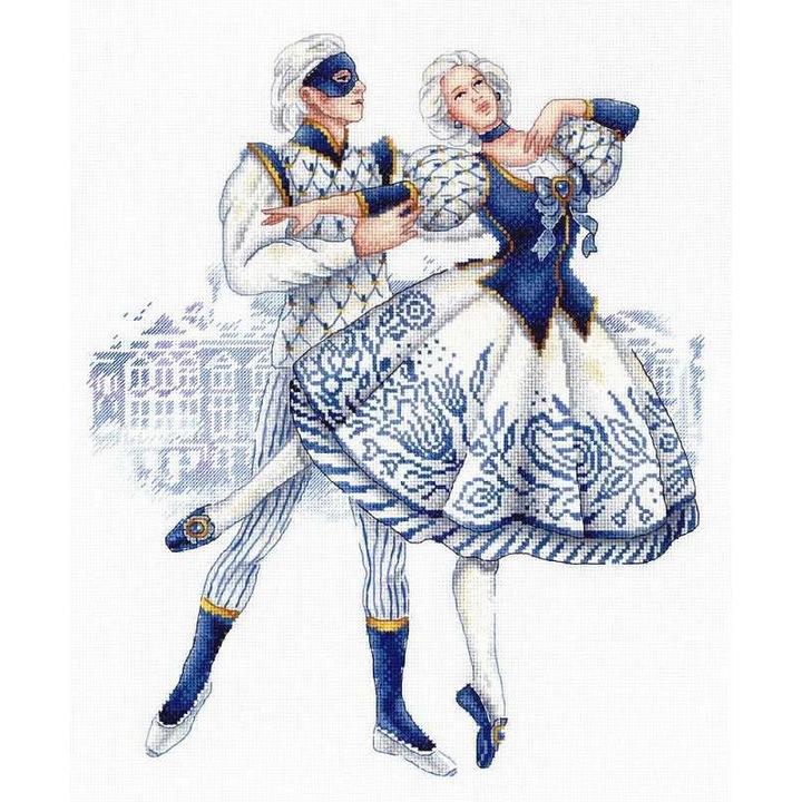 Комплект за бродиране на кръстат бод MP Studia "Порцелан" 25x32 см