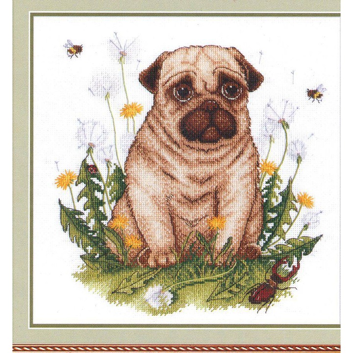 Комплект за бродиране с кръстат бод MP Studia "Кученце" 20x20 см