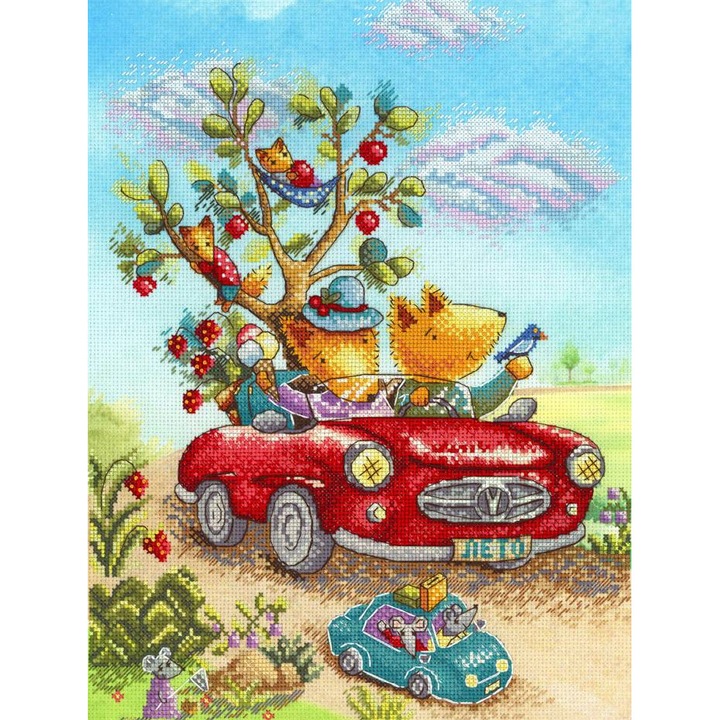 Комплект за бродиране с кръстат бод MP Studia "Весело пътешествие" 24x33 см