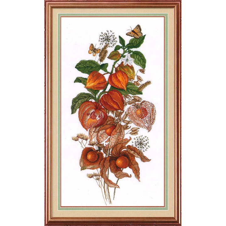 Комплект за бродерия с кръстат бод MP Studia "Изумрудена боровинка" 25x47 см