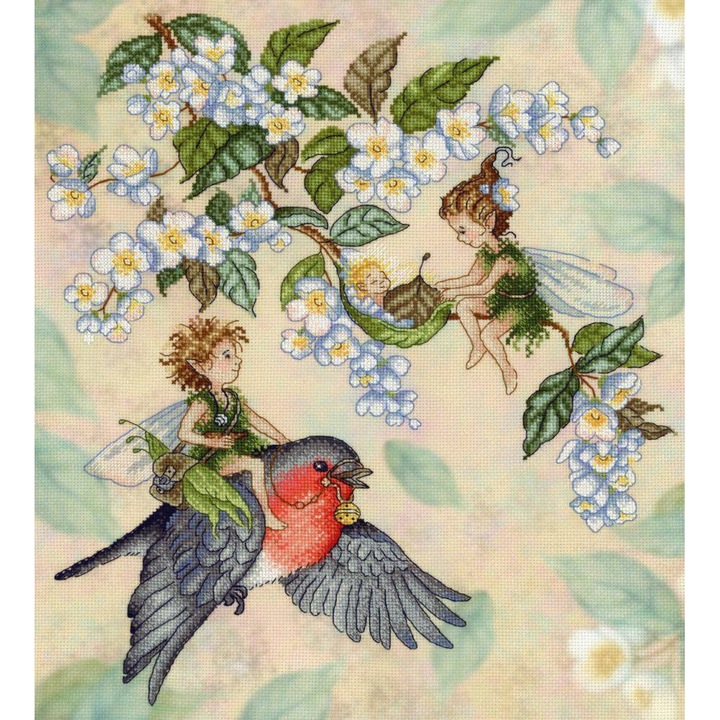 Комплект за бродерия с кръстат бод MP Studia "Приказка за елфи" 28x32 см