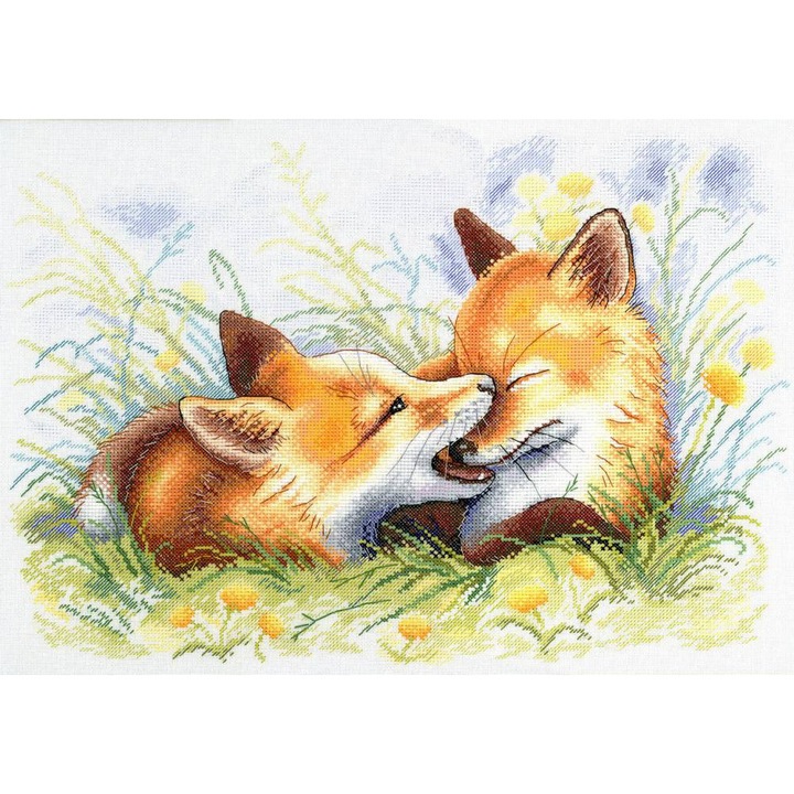 Комплект за бродерия с кръстат бод MP Studia "Палава лисица" 40x27 см
