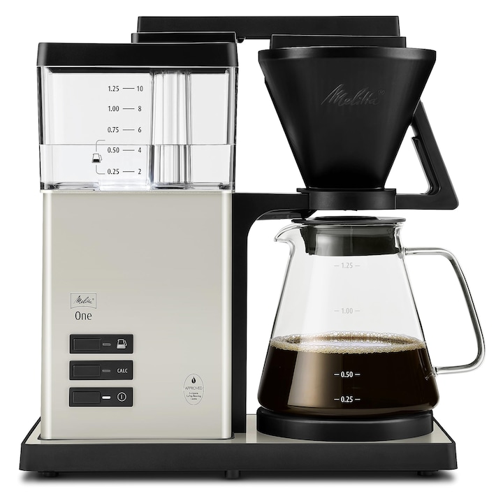 Cafetieră cu filtru Melitta One, carafă de sticlă, sistem anti-picurare, 12 cești