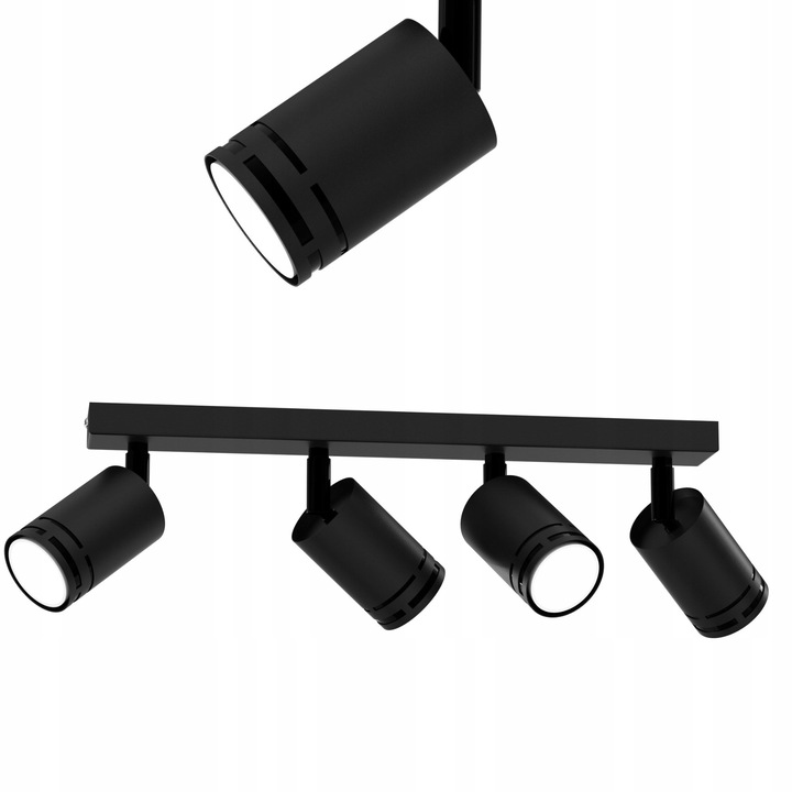 Plafon Moonlight, Fekete, 40x5,5cm, GU10