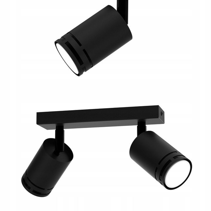 Плафон Moonlight, Черен, 5,5x20см, GU10