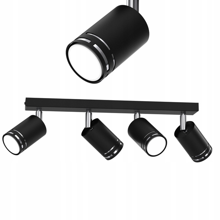 Плафониера Moonlight, Черна/Хром, GU10