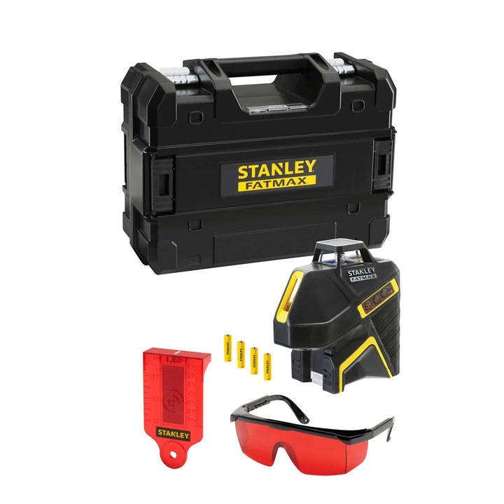 Nivela laser rotativa Stanley FATMAX 360, fascicul rosu, raza de lucru 20m, precizie +/- 3mm, IP54, 180x435x350mm