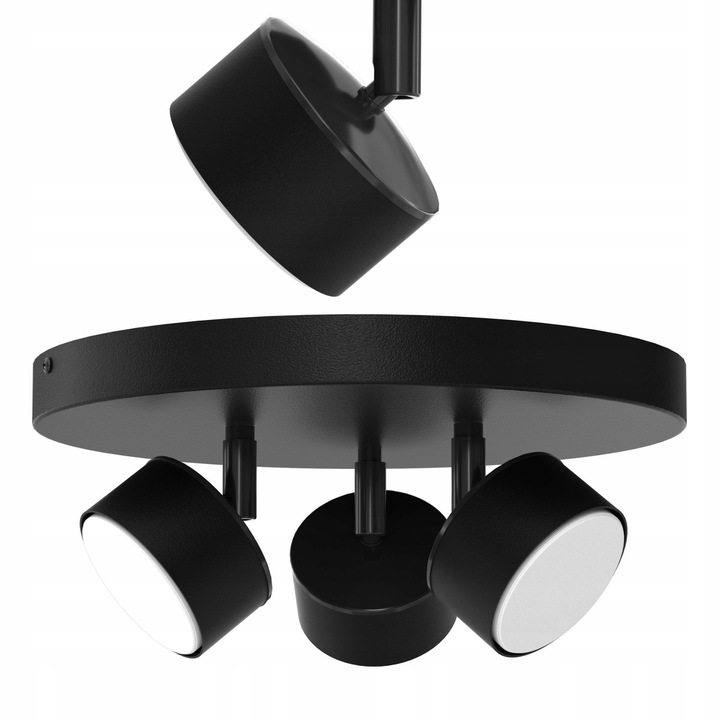 Плафониера Moonlight Galvella, 3x GX53, черна, 30x8см