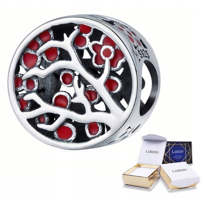 Charm argintiu cu motiv de copac, Larezo, 925