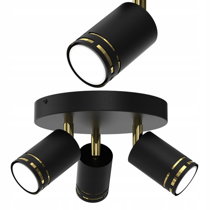 Плафониера Moonlight, черно/златисто, 5,5x20см, GU10