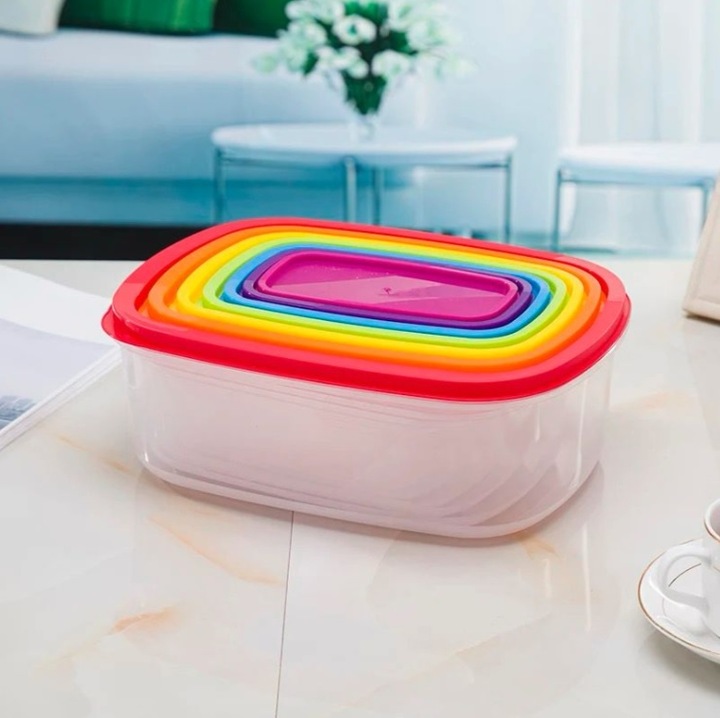 Set 5 Caserole din Plastic cu Capac Ermetic, DAVIDAMI CONCEPT®