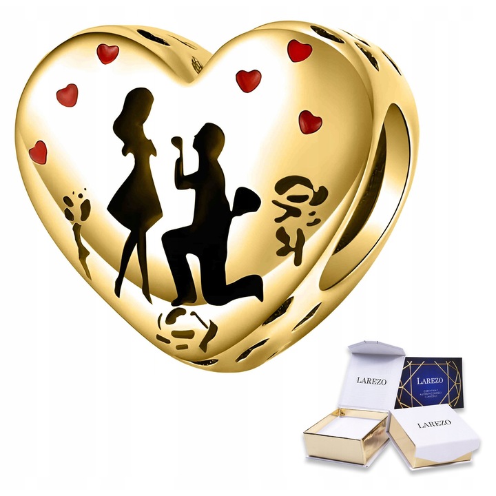 Charmuri Larezo, Serce, argint 925, Aur 585