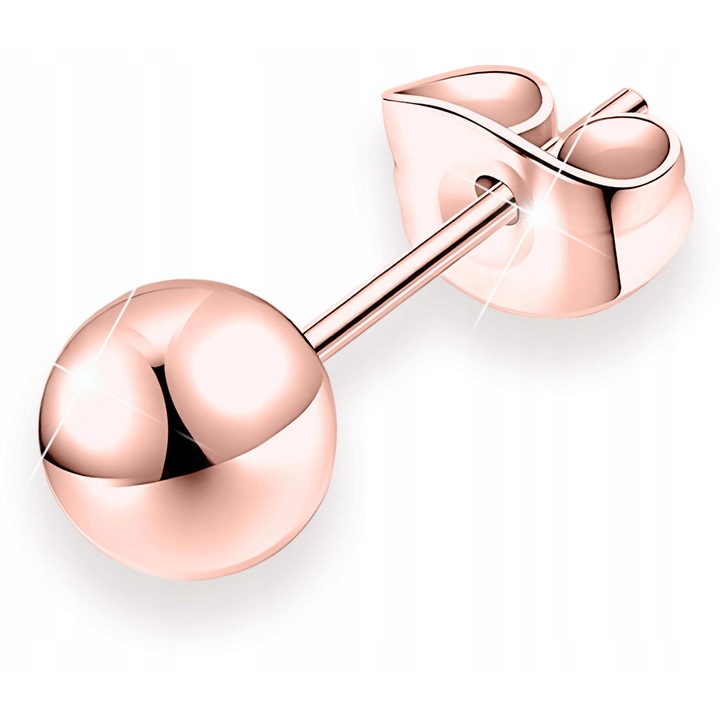 Cercei clasici din argint 925 cu placare de aur roz