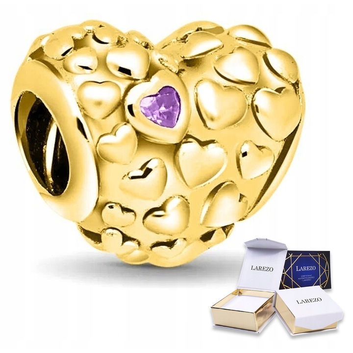 Pandantiv Larezo, Serce Mom In Million, argint 925, aur 585
